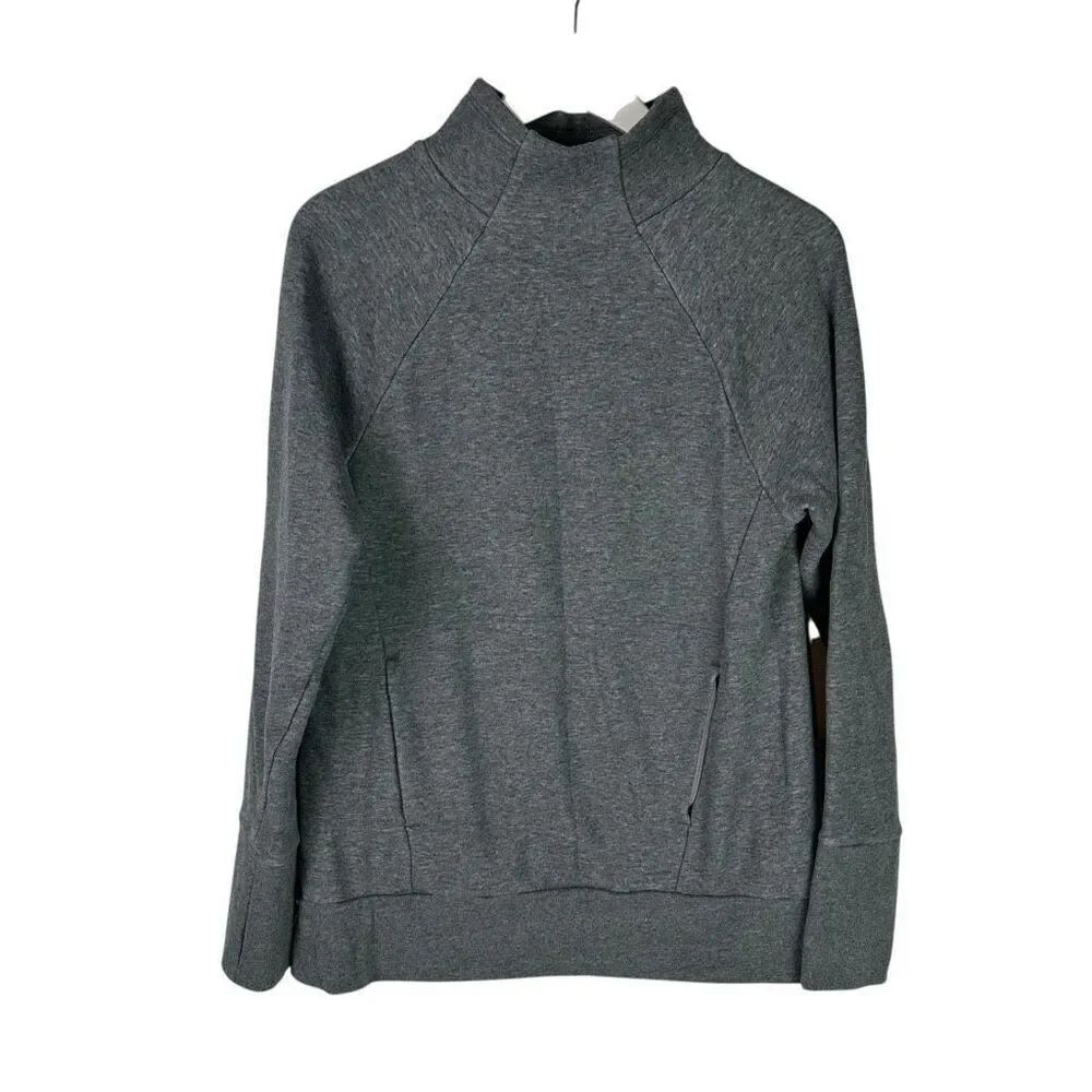 Fabletics Women's XS Gray Mock Neck Sweatshirt Long Sleeve